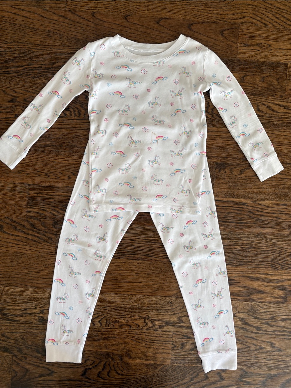 Kissy Kissy White Unicorn & Rainbow Pajama Set